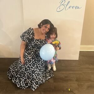 Kate Spade Black and White Floral Midi Dress